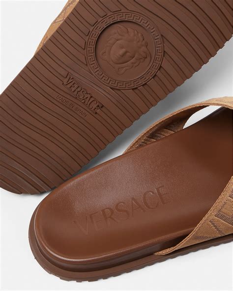 versace sandale homme|versace embroidered leather sandals men.